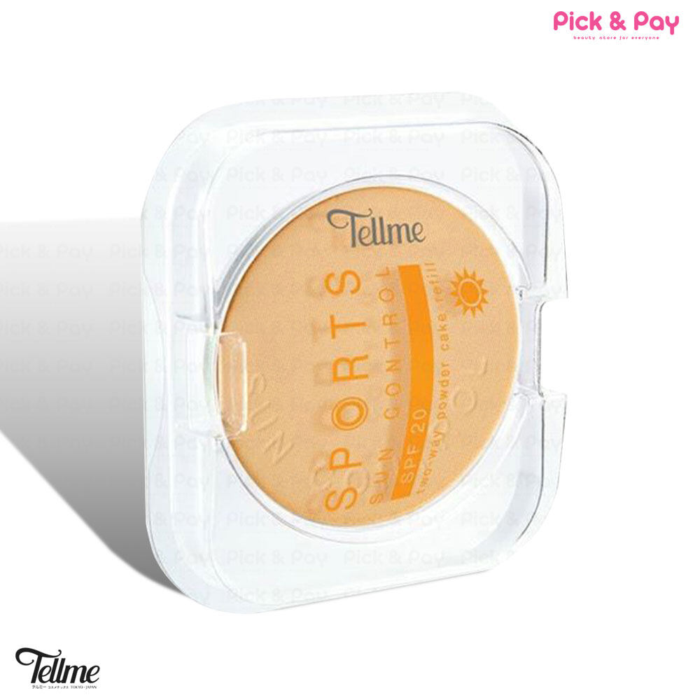 Tellme Sports Sun Control Two-Way Powder Cake refill SPF20 แป้งเค้กเท็ลมี สปอต ซัน ทู เวย์ พาวเดอร์ เค้ก รีฟิว 12กรัม (pickandpay)