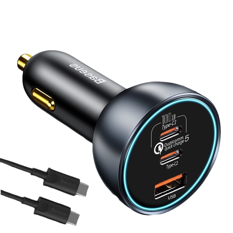 ฺฺBaseus 160W Car Charger QC 5.0 Fast Charging ที่ชาร์จแบตในรถยนต์ ที่
