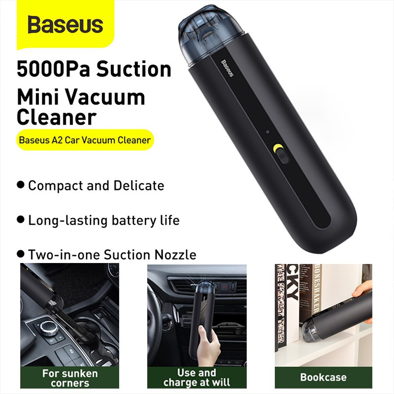 Baseus A2 Car Vacuum Cleaner เครื่องดูดฝุ่นไร้สาย เครื่องดูดฝุ่นพกพา