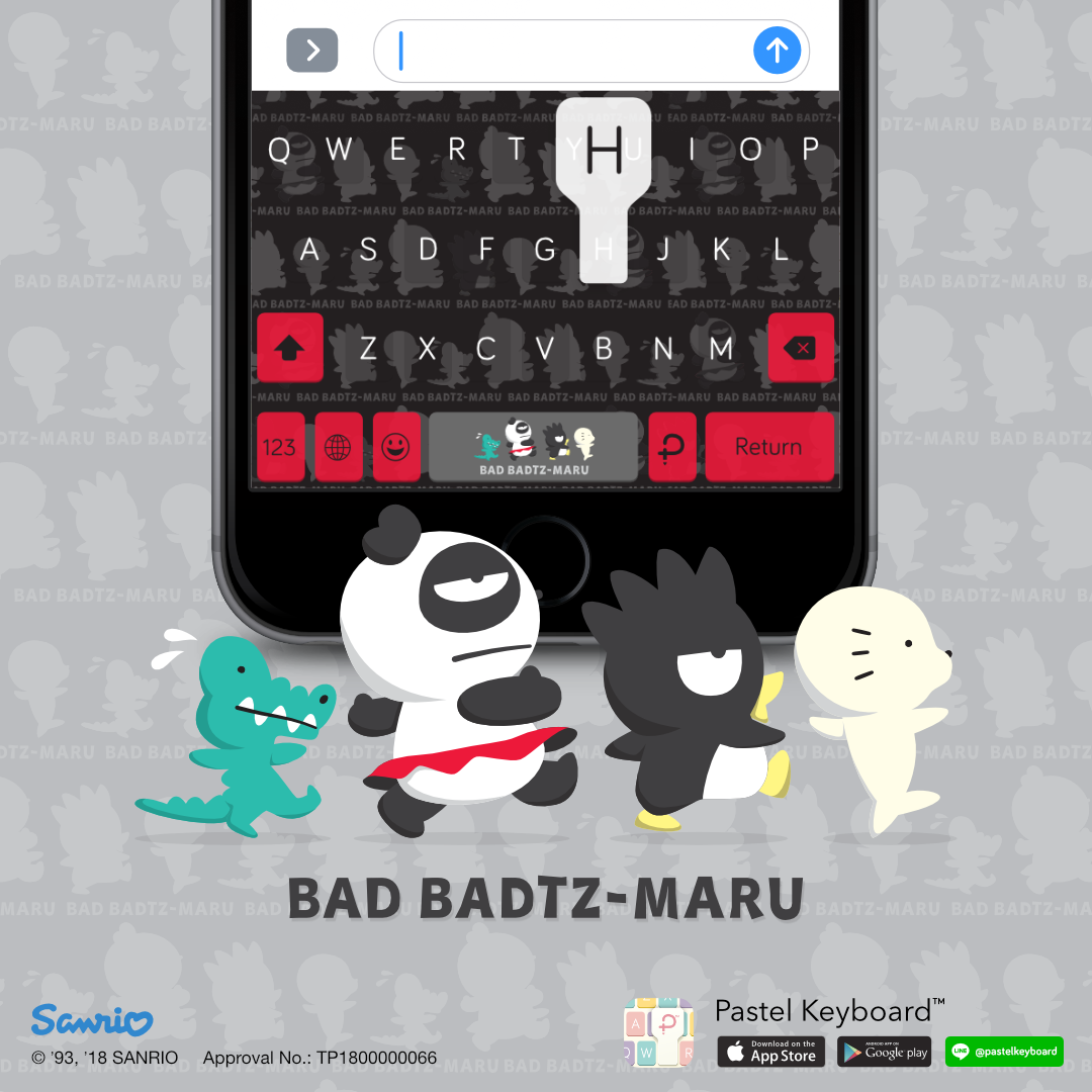 Bad badtz Maru Lineup  Keyboard Theme⎮ Sanrio (E-Voucher) for Pastel Keyboard App