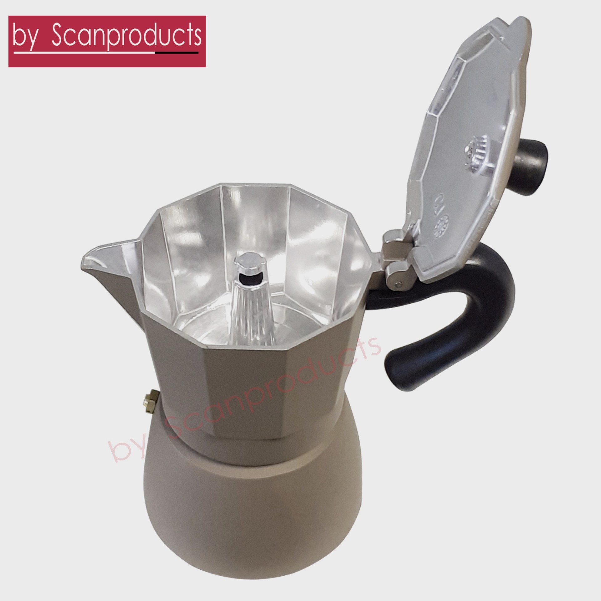 ที่ต้มกาแฟ กาต้มกาแฟ หม้อต้มกาแฟสด เอสเพรสโซ่ ขนาด 3 ถ้วย  By Scanproducts Moka Pot 3cup สีน้ำตาล