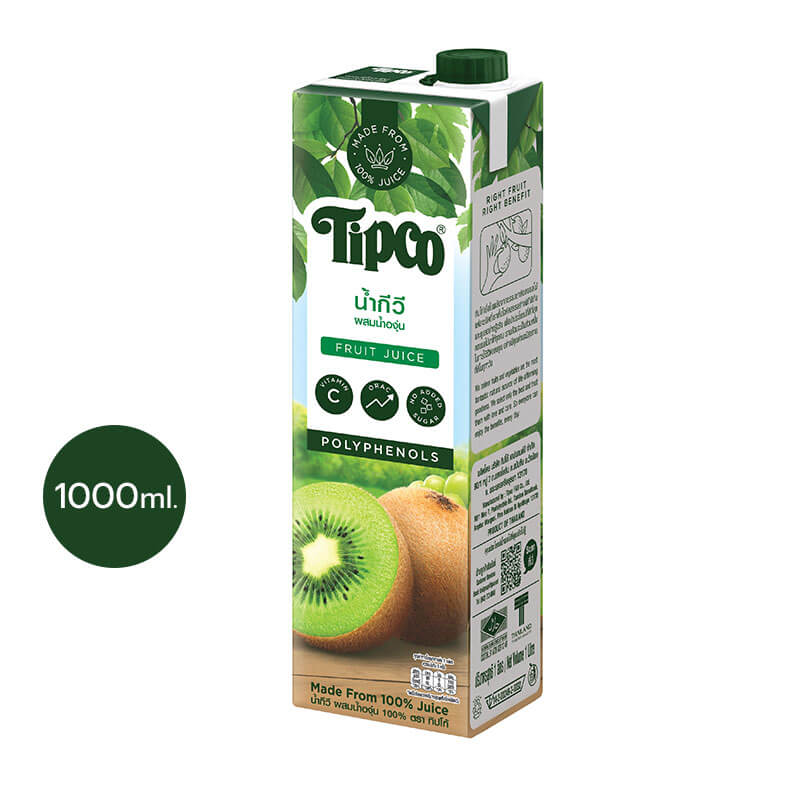 TIPCO น้ำกีวี ผสมน้ำองุ่น Kiwi & Grape Juice 100% ขนาด 1,000 มล.