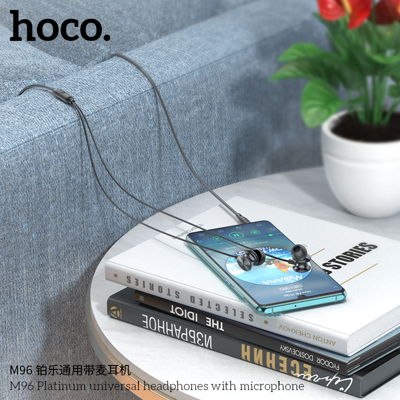NEW HOCO M96 platinum music ชุดหูฟังแบบมีสายสากลพร้อมไมโครโฟนควบคุมด้วย ...