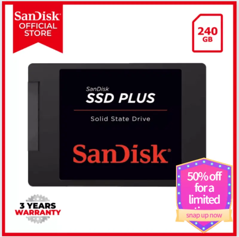 ภาพสินค้าSanDisk SSD ULTRA 3D NAND 2.5" SATA Solid State Drive Max. 535MB/s (120GB/240GB/480GB/1TB)เหมาะสำหรับโน๊ตบุ๊คและเดสก์ท็อปรับประกัน 3 ปี จากร้าน CM-IT บน Lazada ภาพที่ 2