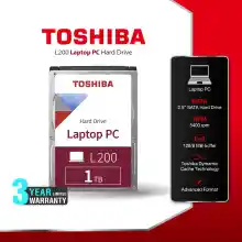 ภาพขนาดย่อของสินค้าToshiba HDD Notebook (1TB) SATA 2.5 รุ่น (L200) HDWL110 :5400RPM C/B 128MB Internal Harddisk โน็ตบุ๊ค