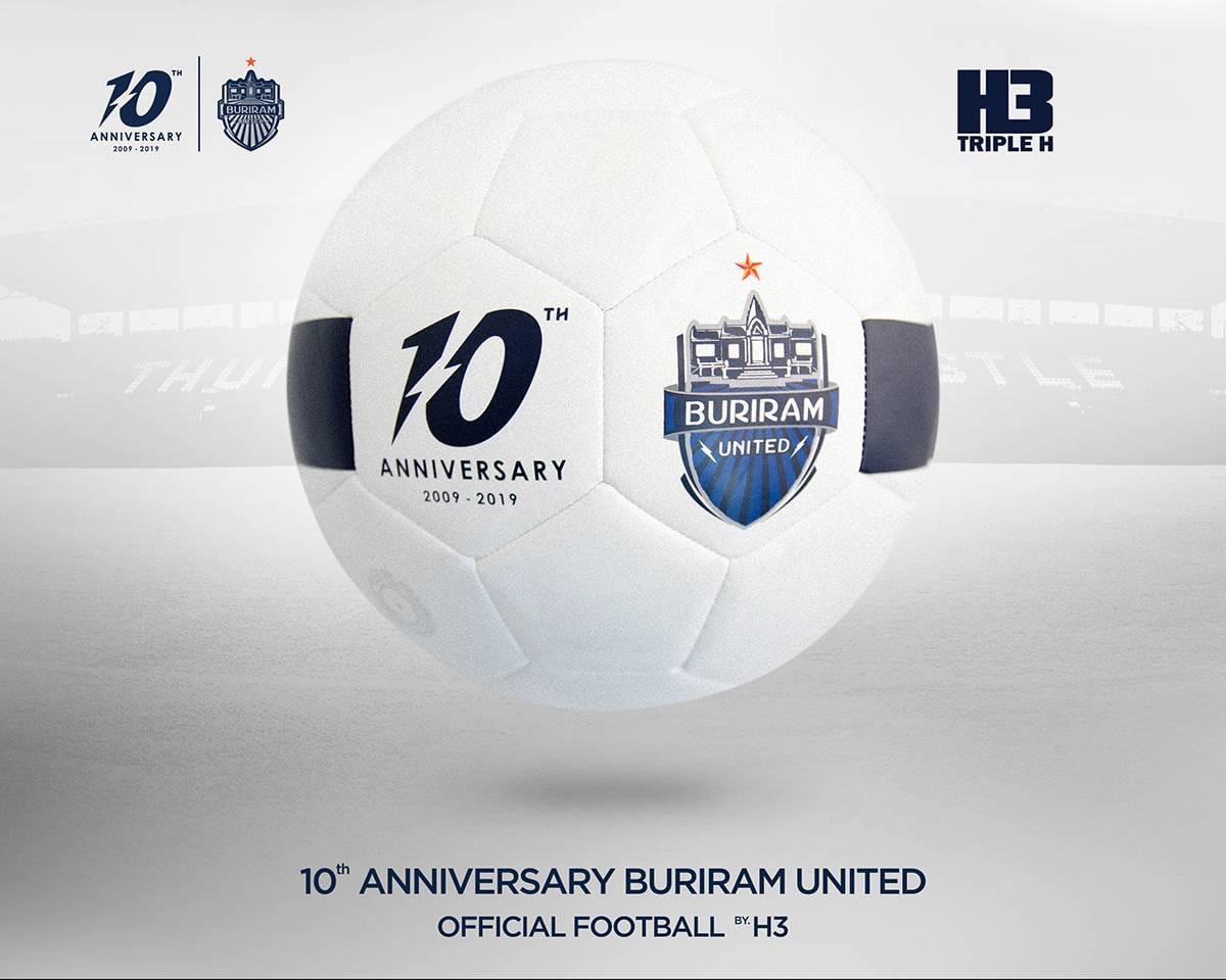 H3 ลูกฟุตบอล ฉลองครบรอบ 10 ปีบุรีรัมย์ ยูไนเต็ด BURIRAM UNITED สีขาว เบอร์ 5