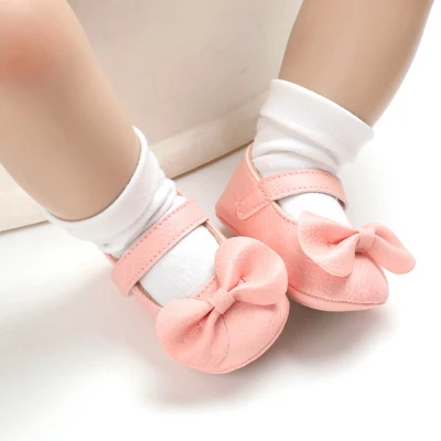 Boboramall Fashion Baby Girls Bow Anti-Slip Casual Sneakers Toddler Soft Soled Princess Walking Shoes 0-18M
