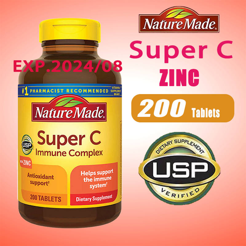 Nature Made Super C vitamin C Immune Complex with Zinc Tablets 200