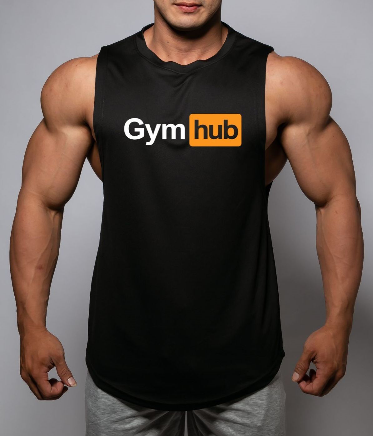 GYM HUB เสื้อแขนกุดเว้าแขนกว้าง Drop Arm Tank Sleeveless Muscle Shirt