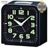SEIKO นาฬิกาปลุก Quiet Sweep (Snooze) มีไฟ เสียงกริ่ง รุ่น QHK025K-สีดำ