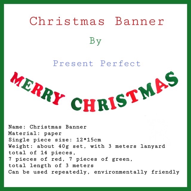 Christmas Banner ป้ายกระดาษสำหรับแขวนตกแต่ง