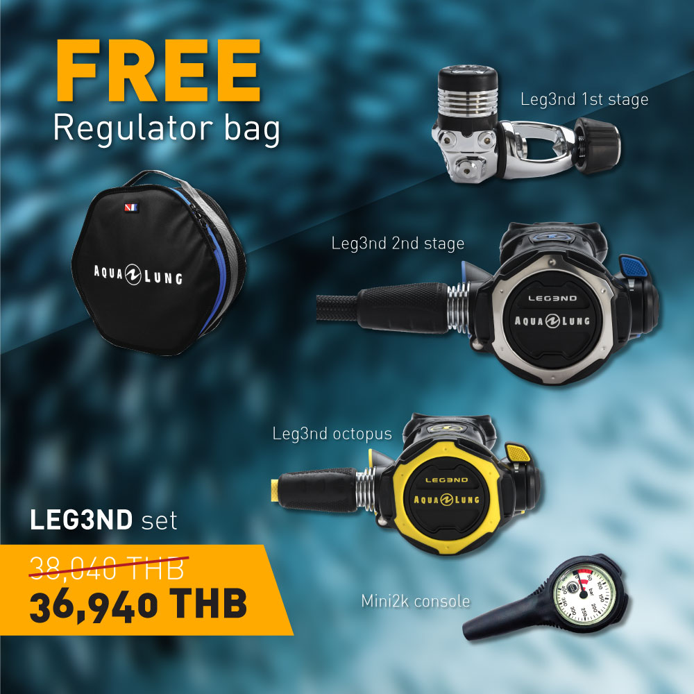 ✨ Sale Promotion! Aqualung REGULATOR FULL SET model LEG3ND (First stage, Second stage, Octopus and console)+Free Regulator Bag
