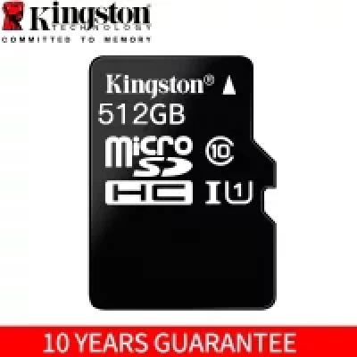 คิงส์ตัน เมมโมรี่การ์ด 512 GB Kingston การ์ดหน่วยความจำ Memory Card Micro SD SDHC 512 GB Class 10
