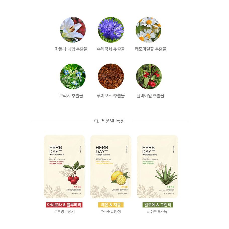 THE FACE SHOP HERB DAY 365 MASTER BLENDING FACE MASK ALOE & GREEN TEA