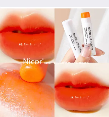 NICOR ลิปสติก สีส้ม สีส้มอิฐ ลิปบาร์ม บำรุงริมฝีปาก ให้ความชุ่มชื่น แซมแซมผิวปาก Lipstick Moisturize and repair lip balm