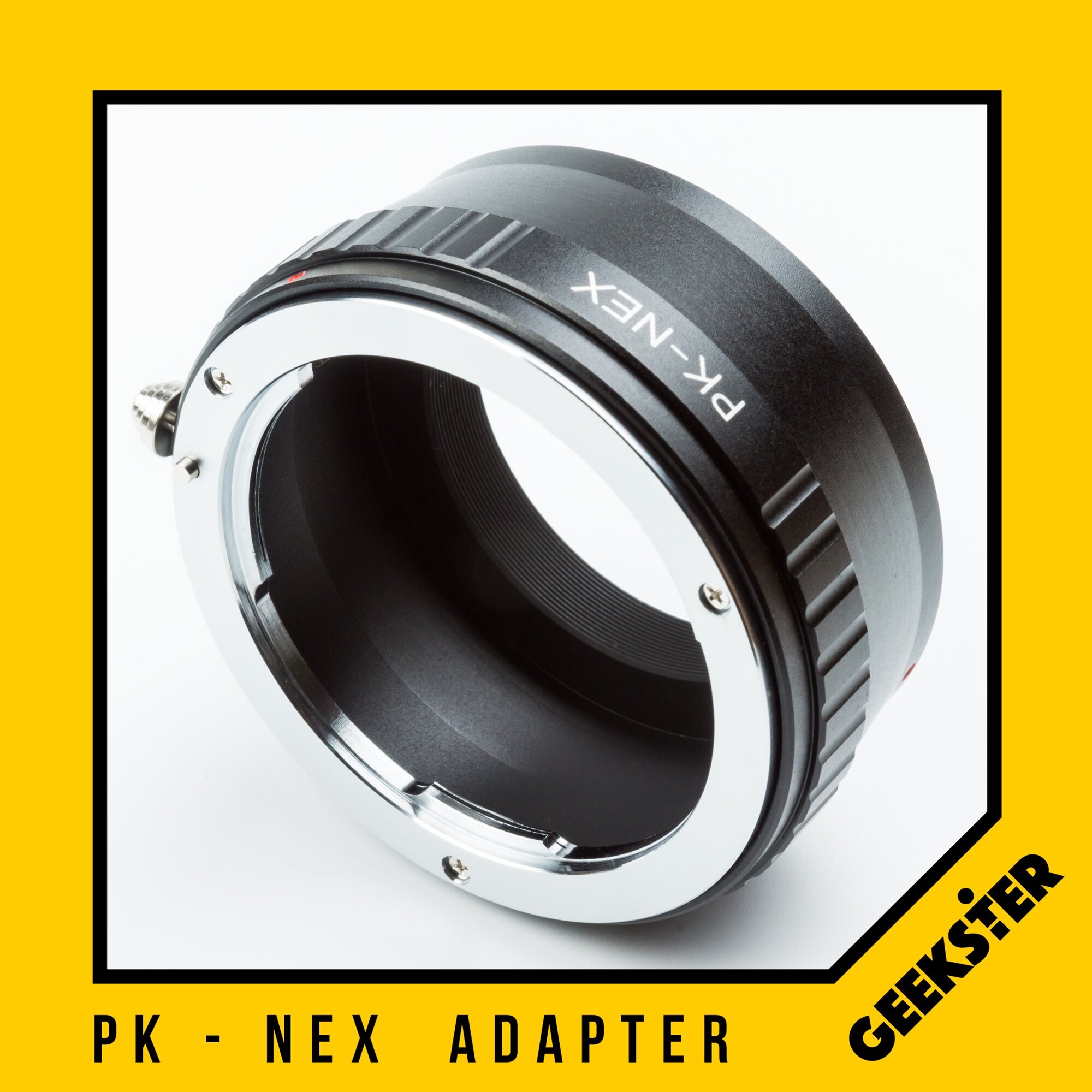 PK-NEX Adapter แปลงเลนส์ Pentax PK เพื่อเอามาใส่กล้อง Sony Mirrorless ( NEX / E / FE ) ( Lens mount adapter Mount PK For Sony ) ( เมาท์แปลง อแดปเตอร์ ) ( PK-NEX ) ( PK NEX / PK E / PK FE ) ( Geekster )