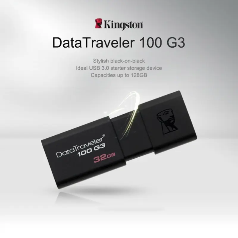 ภาพสินค้าแฟลชไดร์ฟ Kingston USB 3.1 DataTraveler 100 G3 32GB 16GB 64GB จากร้าน THFN555 บน Lazada ภาพที่ 2