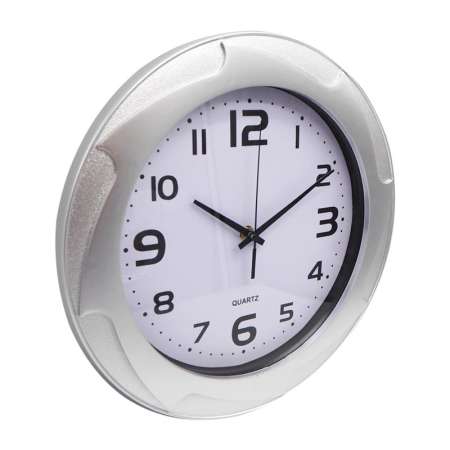 นาฬิกาออฟฟิศ นาฬิกาบ้าน นาฬิกาแขวนขนาด12 นิ้ว [เงิน ลายจักร]