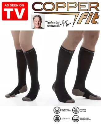 Copper fit Sock ถุงเท้าเพื่อสุขภาพ ถุงเท้ารัดน่อง บำบัดเท้าเมื่อยล้า ระงับกลิ่น ลดเส้นเลือดขอด COPPER FIT COMPRESSION SOCKS (ORIGINAL) T0263