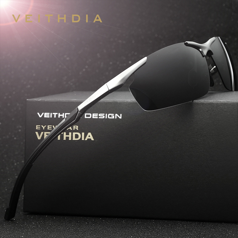 VEITHDIA แบรนด์อลูมิเนียมแมกนีเซียมแว่นตากันแดดโพลาไรซ์ UV400 ดวงอาทิตย์แว่นตาแว่นตาชายแว่นตากันแดดผู้ชาย 6592