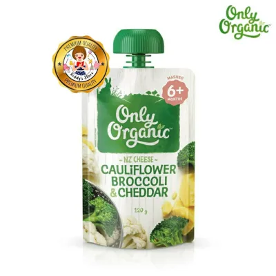 Only Organic กะหล่ำดอก บรอกโคลี & เชดดาร์ Organic Baby Food 6+ Months