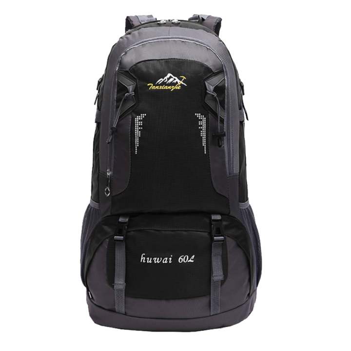 BolehDeals 60ลิตรเดินป่าท่องเที่ยวกันน้ำกลางแจ้งกีฬากระเป๋าเป้กระเป๋าเป้สีดำ