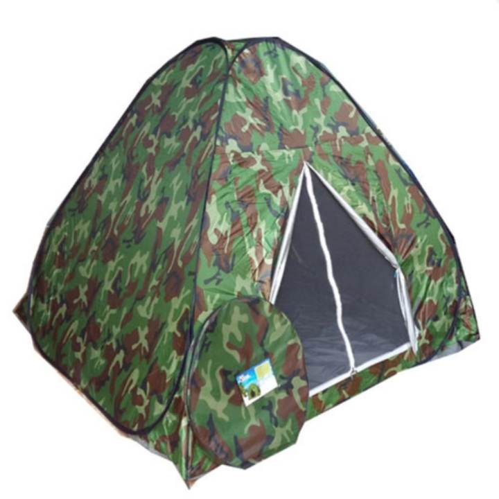 CAMPING IN TH เต็นท์สปริงโยน กางอัตโนมัติ สำหรับ 3-4 คน  200x200x130ซม.(ลายพรางทหาร)