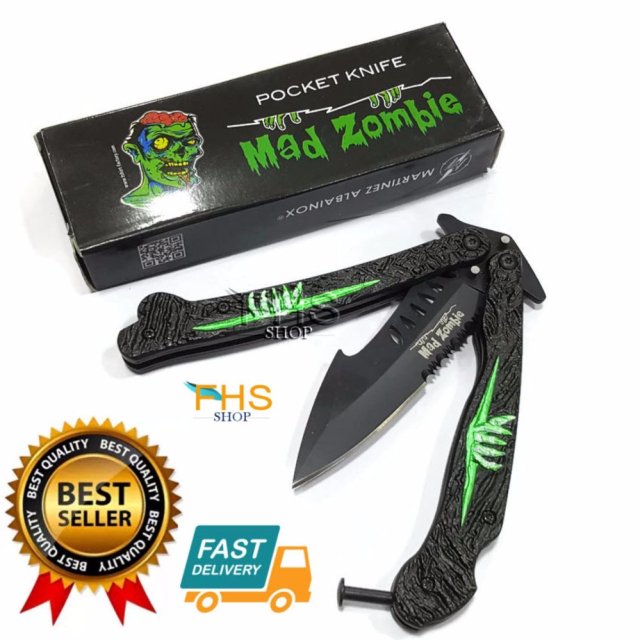 ดีลพิเศษ FHS POCKET KNIFE MAD ZOMBIE มีดบาลีซอง ขนาดใบรวมด้าม 22 cm