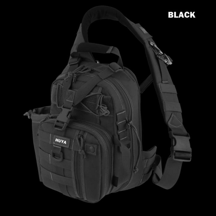 GEAR SLINGER BLACK กระเป๋าสะพายพาดลำตัว พาดไหล่ สะพายไหล่และกระเป๋าสะพายข้าง กระเป๋าคาดอก กระเป๋าเป้สำหรับเดินป่า