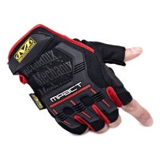 Gym Tactical Fitness Gloves Army Military Sport Motorcycle Half Finger Fingerless Men Red - intl