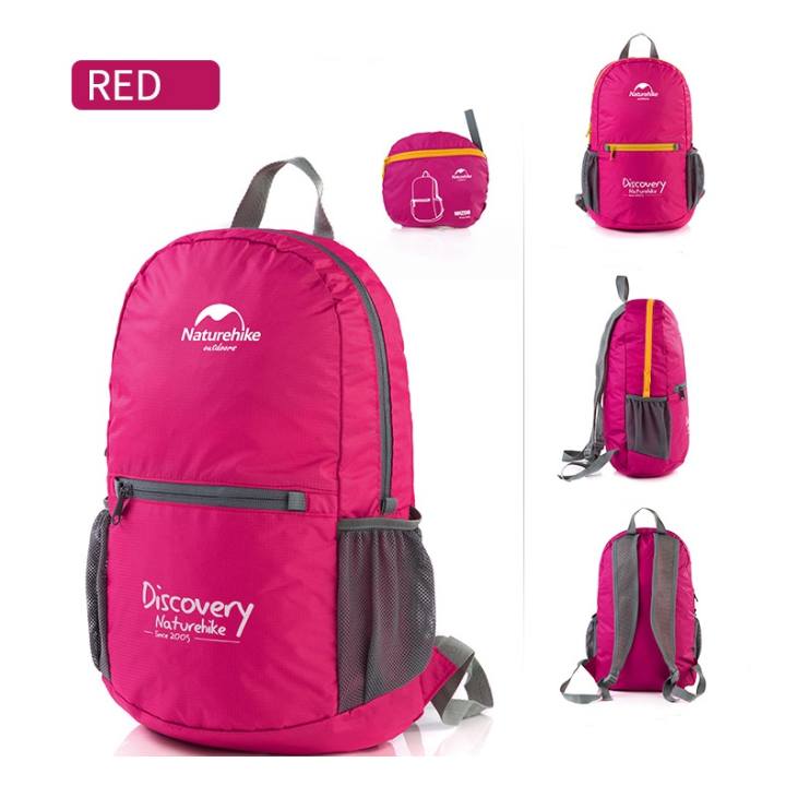 แล็ปท็อป Naturehike กลางแจ้งกระเป๋าเป้สะพายหลังหนังสือพิมพ์แบบพกพากันน้ำปีนเขาเบาสดใสเป้ผู้หญิงท่องเที่ยว 15L - สนามบินนานาชาติ