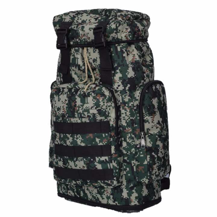NDS กระเป๋าเดินป่า เป้แบ็คแพ็ค เป้ทหาร 60 ลิตร ลายพรางสีเขียว