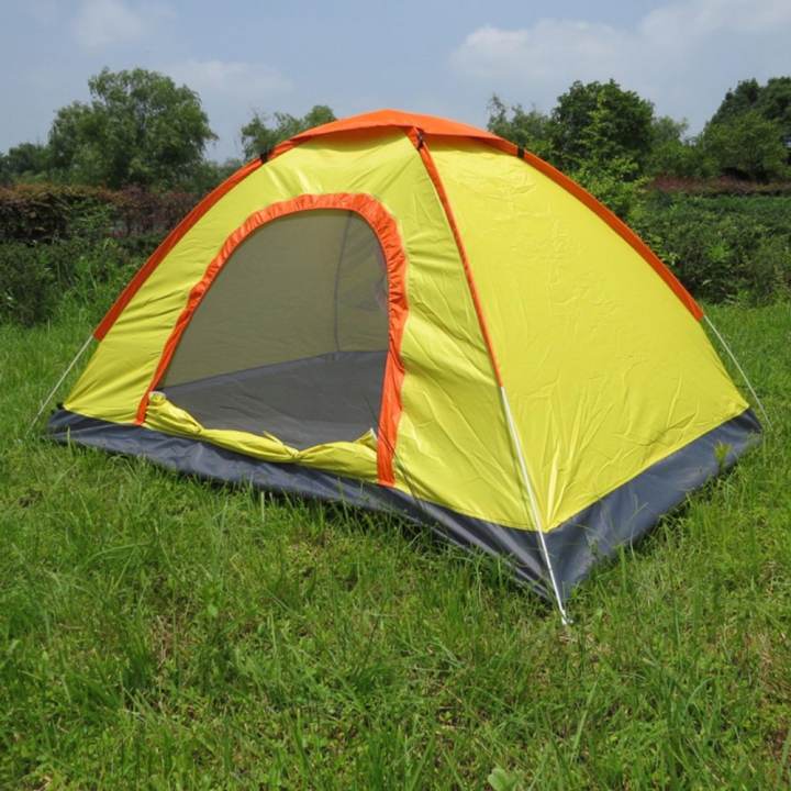 Portable outdoor automatic tent 2--3 people camping tent เต็นท์นอนแค้มปิ้ง
Yellow