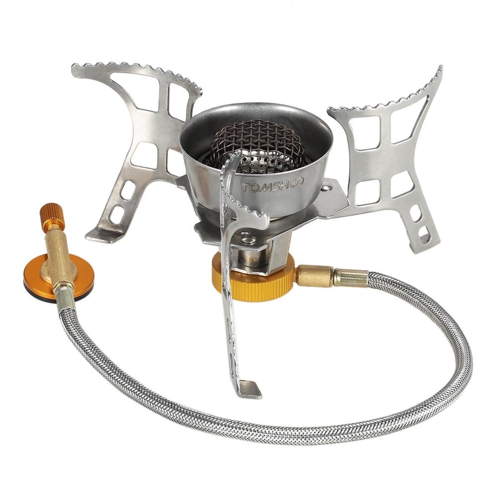 รีวิว TOMSHOO Backpacking Canister เตา Burners การตั้งแคมป์การทำอาหาร