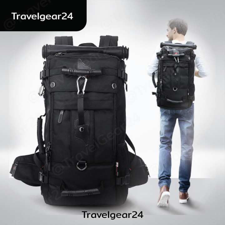 TravelGear24 กระเป๋าเป้ กระเป๋าสะพาย กระเป๋าเดินทางสะพาย Backpack Bag 40L (Black/สีดำ)