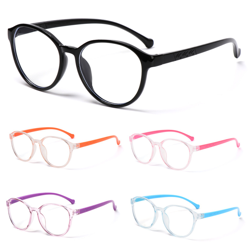 Giá bán 6URONGII Fashion Online Classes Portable Glasses Protection Round Eyeglasses Kids Glasses Ultra Light Frame Anti-blue Light