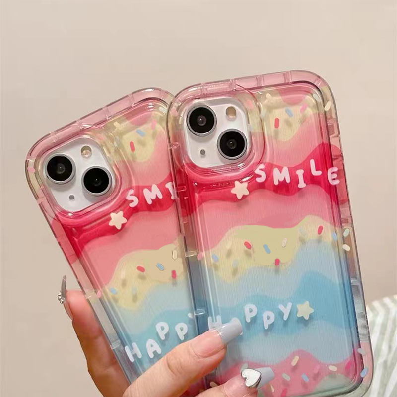 For IPhone 14 Pro Max IPhone Case Thickened TPU Soft Case Clear Case Shockproof Rainbow Compatible with For 13 Pro Max