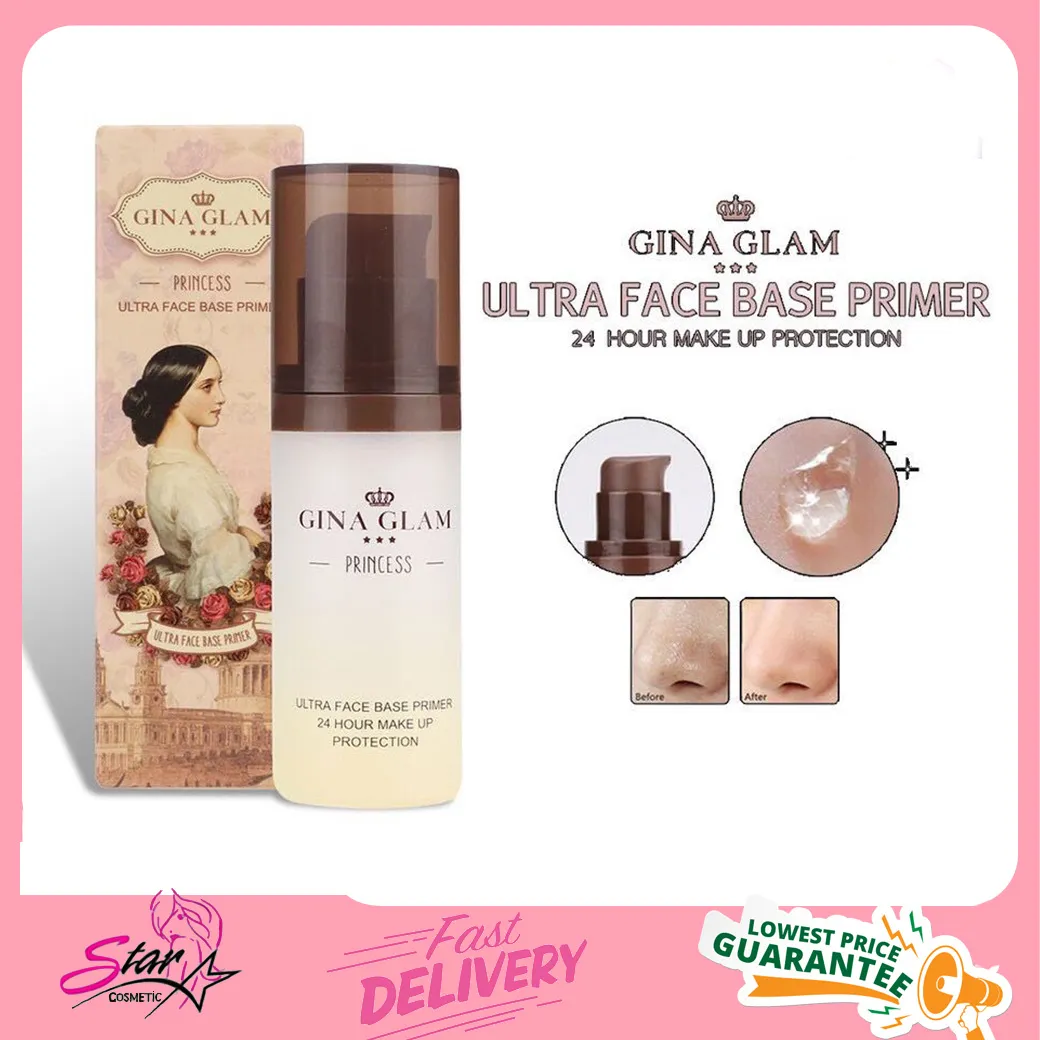 Gina Glam Princess Ultra Face Base Primer 30g G18 ไพเมอร์ เจ้าหญิง เนื้อซิลิโคน จีน่า แกลม ไพรเมอร์ จีน่าแกลม ไพรเมอร์ปกปิดรูขุมขน ควบคุมความมัน