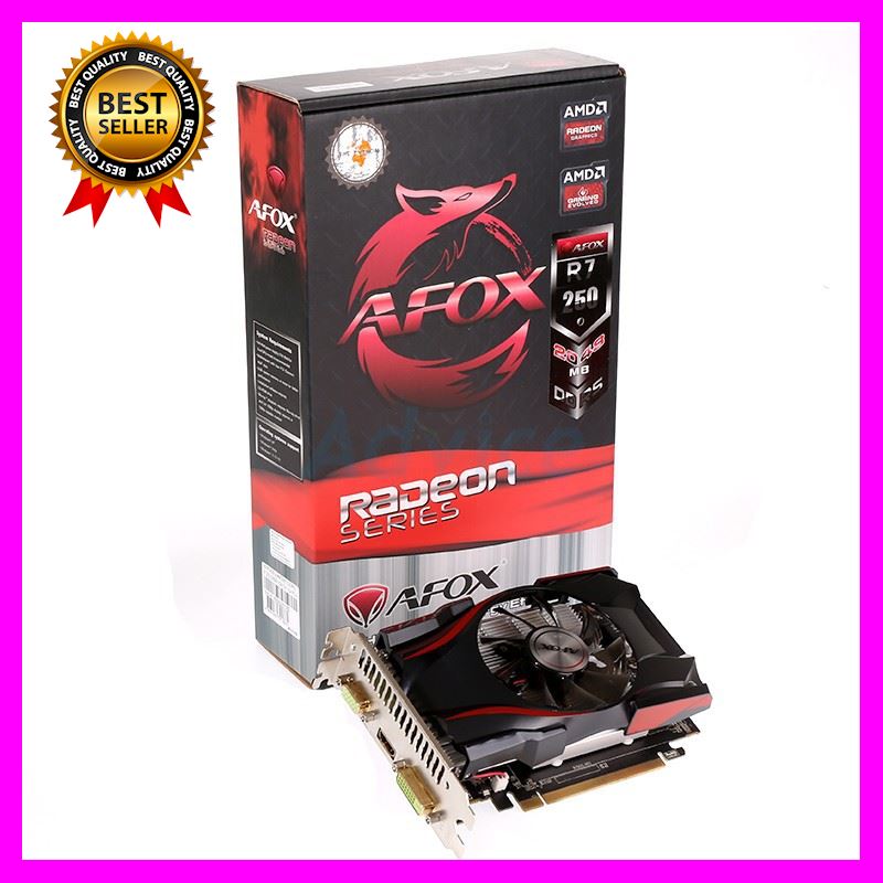 AFOX Radeon R7 250 2GB GDDR5 Graphics Card คอมพิวเตอร์ มือถือ VGA การ์ดจอ หูฟัง HDMI Case Mainboard Game เกม จอ สำนักงาน โทรศัพท์ Computer