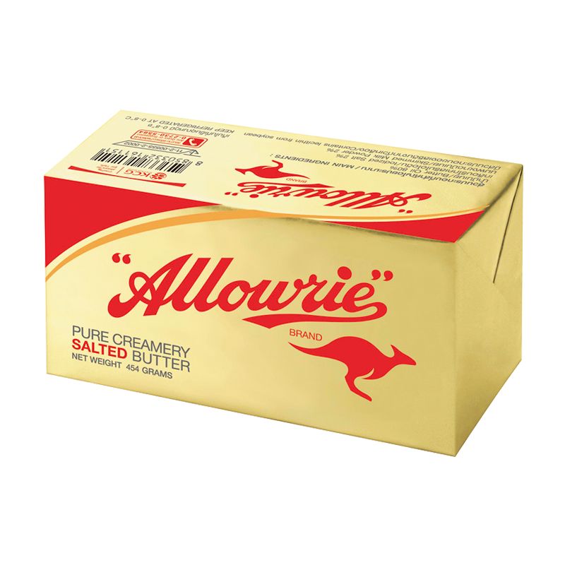 อลาวรี่ เนยสด รสเค็ม 454 กรัม/Allowrie Salted Butter 454 grams