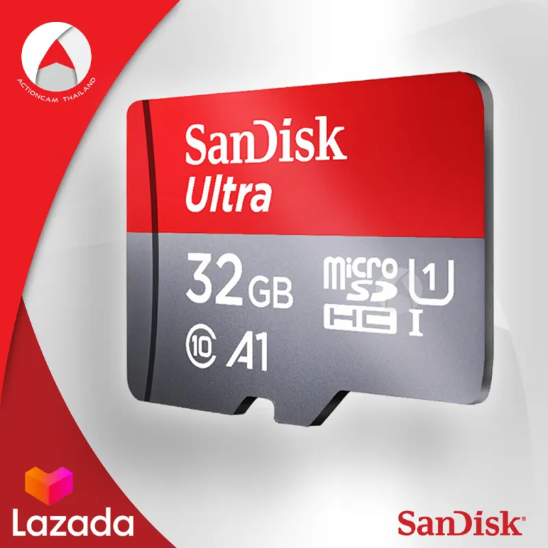 ภาพสินค้าSandisk Ultra microSD Card SDHC ความเร็วอ่าน 120MB/s ความจุ 32GB Class 10 A1 (SDSQUA4-032G-GN6MN) ไม่มีอะแดปเตอร์ เมมโมรี่การ์ด แซนดิส Memory ประกัน Synnex 10 ปี แดงเทา จากร้าน Actioncam Thailand บน Lazada ภาพที่ 3