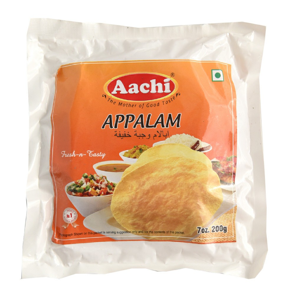 Aachi Appalam Papad (Papadum) ปาปาดัม 200g. - AASHIRWAD WHOLESALE ...