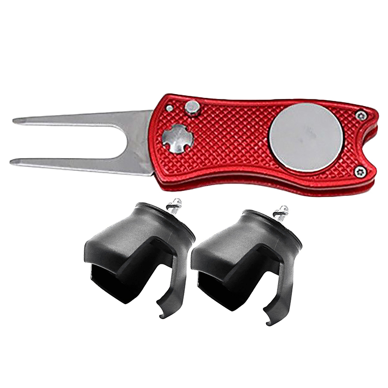 Foldable Golf Divot Tool Pitch Groove Cleaner with 2Pcs Golf Ball Pick Up Retriever Grabber Claw Sucker Tool