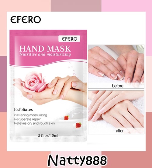Natty888 efero ถุงมือมาส์กมือ #rose code023 Moisturizing มาส์กมือ ทำให้เนียนนุ่มและขาวกระจ่างถุงมือ Anti-Aging และถุงมือให้ความชุ่มชื้น Hand Care