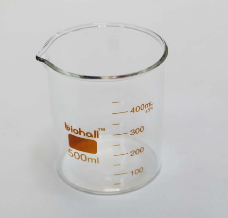 Beaker glass Low Form 500 ml #BLS.1000.09 BIOHALL รหัสสินค้า 01-BH05-04