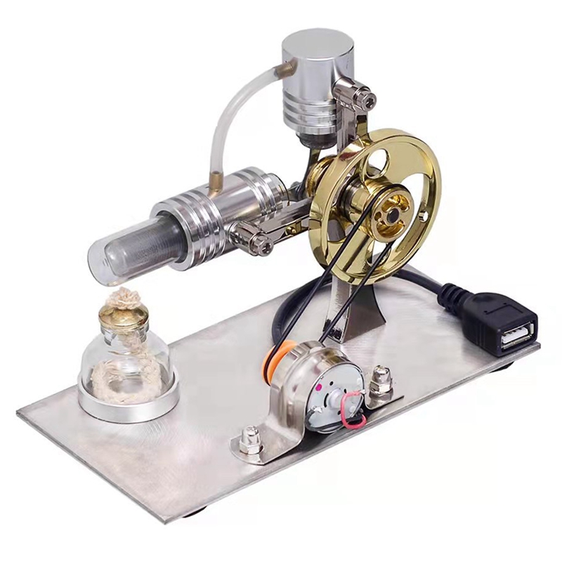 L-Shape Stirling Engine Model with USB Connector and Night Light,Stirling Engine Model Educational Toy