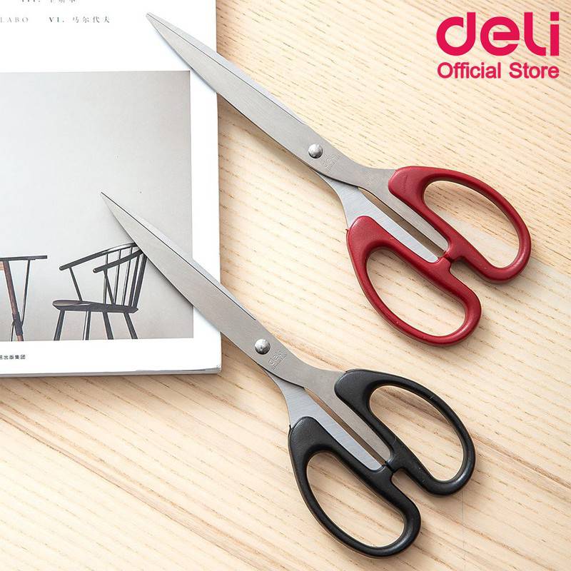 Deli 6010 Scissors Stainless กรรไกรสแตนเลส ขนาด 8 1/4 นิ้ว คละสี 1 ชิ้น ...