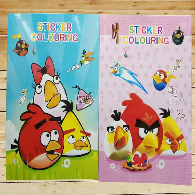 20x27cm 16 Page Cute Bird Coloring Book Sticker Book Children Adults Paintingdrawingcomiccartoon Colouring Books For Kids -HE DAO