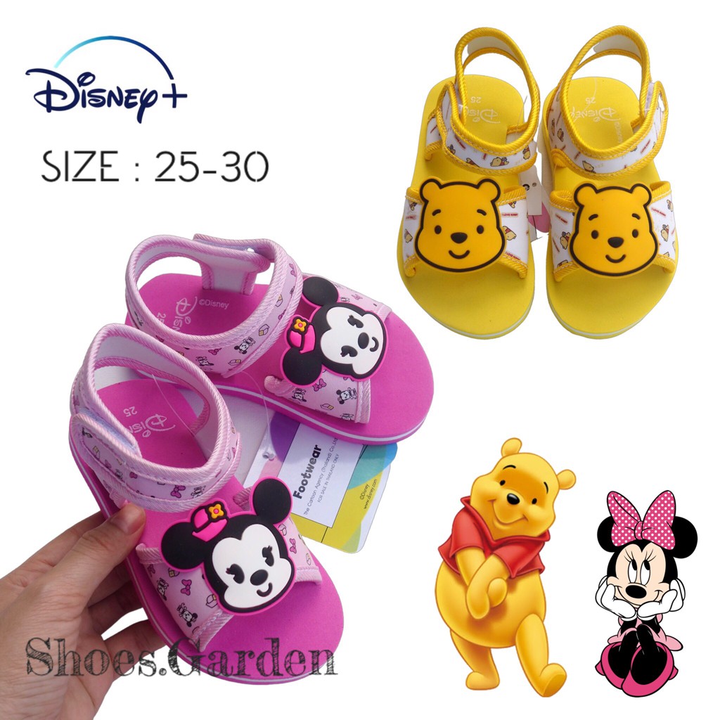 รองเท้าเด็ก รองเท้าเด็กรัดสัน Disney ลายหมีพูห์ ลายมินนี่ ลิขสิทธิ์ (พร้อมส่ง)