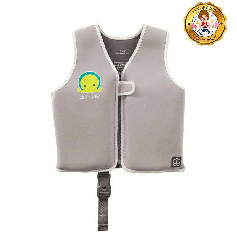 BBluv - Näj - Evolutive Neoprene Swim Vest เสื้อชูชีพเด็ก ชูชีพสําหรับว่ายน้ําเด็ก พัฒนาจากแผ่นยางนีโอพรี (1-3ปี สีเทา)